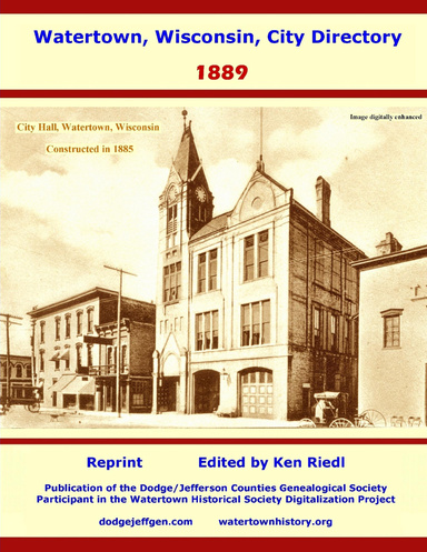 Watertown, Wisconsin, City Directory: 1889