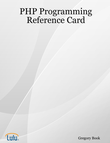 PHP Programming Reference Card