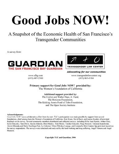 Good Jobs NOW!