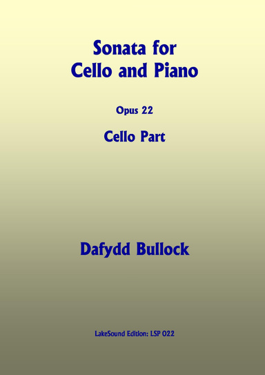 Sonata for Cello and Piano No. 1, Opus 22 CELLO PART