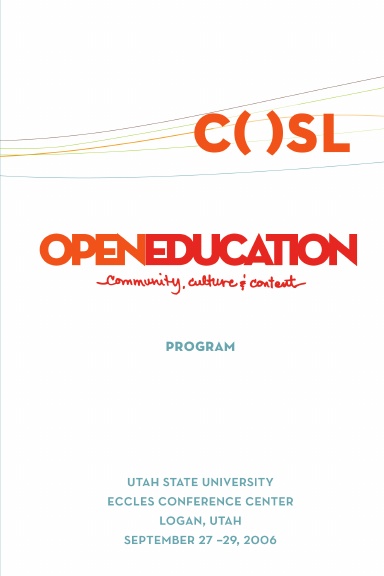 Open Education 2006: Community, Content & Culture Conference Program