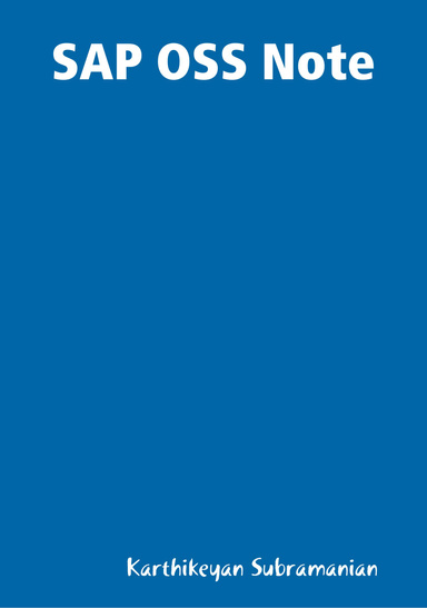 SAP OSS Note