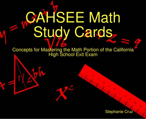 CAHSEE Math Study Cards