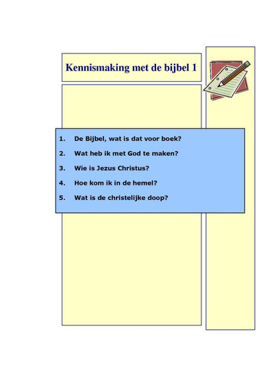 Kennismaking met de bijbel 1