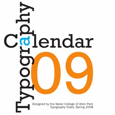 Baker 2009 Typography Calendar Book