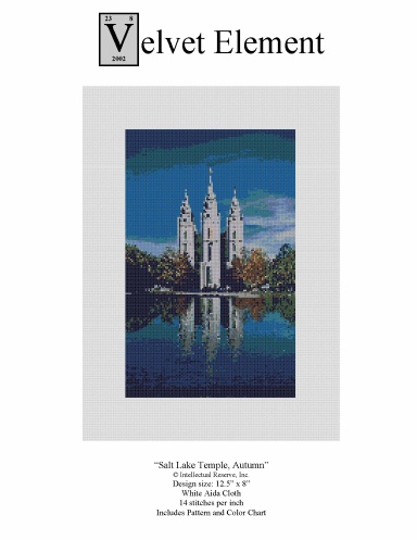 "Salt Lake Temple, Autumn" Cross-Stitch Pattern