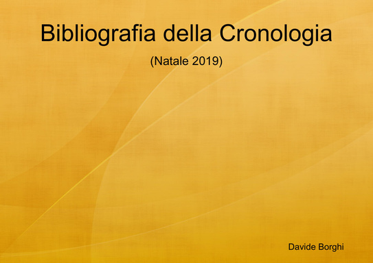 Bibliografia della Cronologia Natale 2019