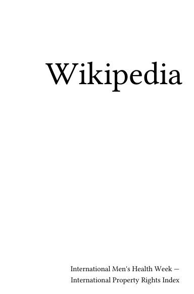 Volume 3148, International Men's Health Week --- International Property Rights Index
