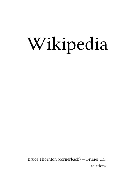 Volume 1299, Bruce Thornton (cornerback) --- Brunei U.S. relations