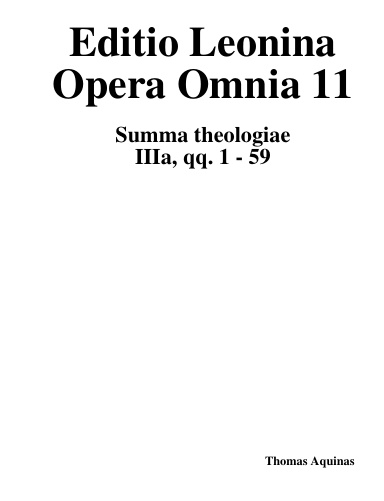 Aquinas: Opera omnia 11