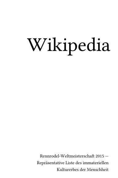 Volume 2644, Rennrodel-Weltmeisterschaft 2015 --- Repräsentative Liste des immateriellen Kulturerbes der Menschheit