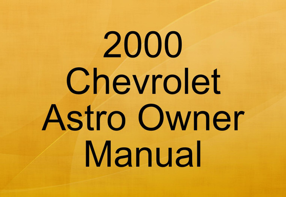 2000 Chevrolet Astro Owner Manual