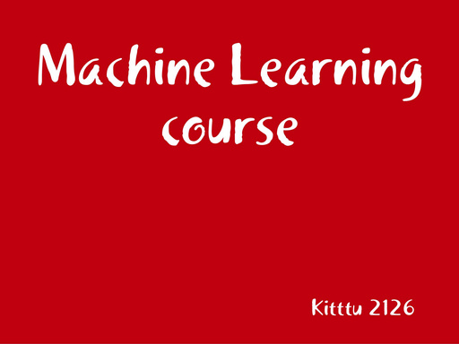 Machine Learning course