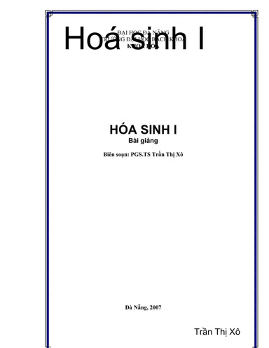 Hóa Sinh I
