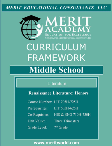 Lit 705 H 725 H Renaissance Literature Honors