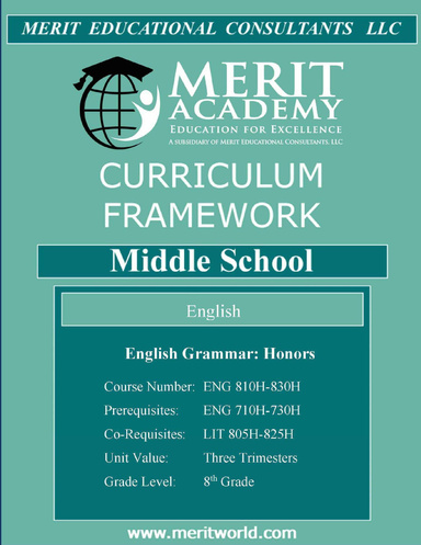 Eng 810 H 830 H English Grammar Honors