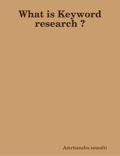 What is Keyword research ?