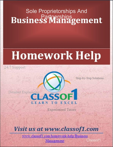 Sole Proprietorships And Partnerships