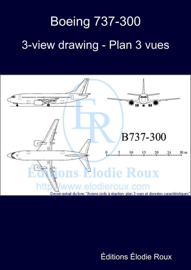 3-view drawing - Plan 3 vues - Boeing 737-300