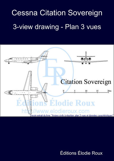3-view drawing - Plan 3 vues - Cessna Citation Sovereign