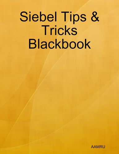 Siebel Tips & Tricks Blackbook