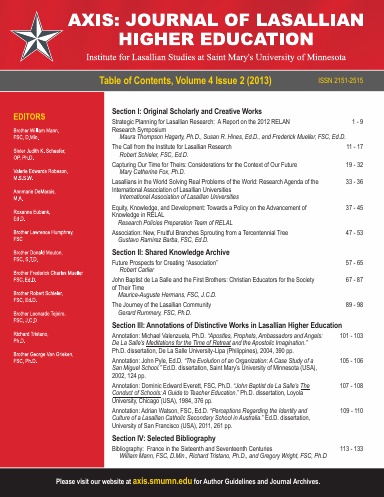 AXIS: Journal of Lasallian Higher Education 4:2