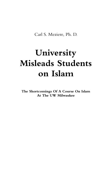 University Misleads on Islam