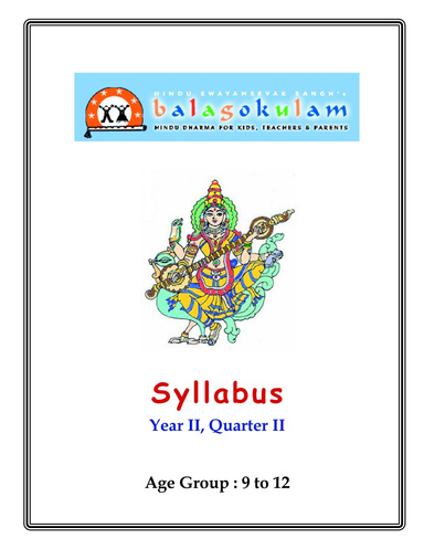 Balagokulam Syllabus - Year II, Quarter II - Age Group 9-12