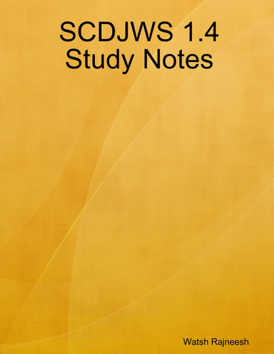 SCDJWS 1.4 Study Notes