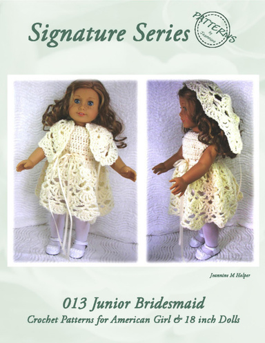 013 Sweet Junior Bridesmaid Crochet Pattern for American Girl and other 18 inch dolls