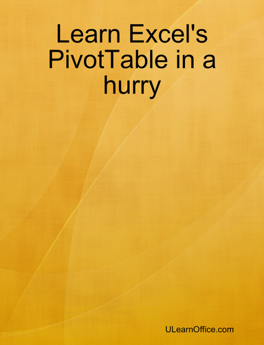 Learn Excel's PivotTable in a hurry