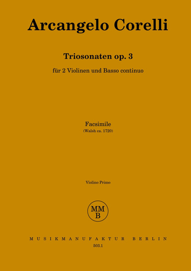 Triosonaten op. 3, Violino Primo
