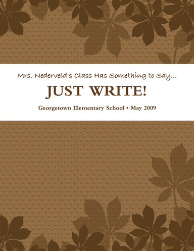 Mrs. Nederveld's Class Has Something to Say...JUST WRITE!