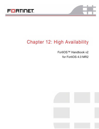 FortiOS Handbook V2, Chapter 12: High Availability