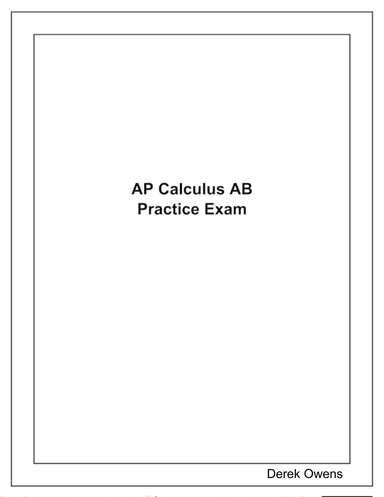 Calculus Practice Exam - Classroom Pdf
