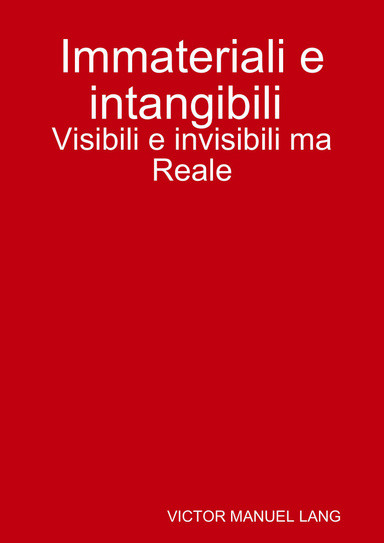 Immateriali e intangibili.: Visibili e Invisibili ma Reale