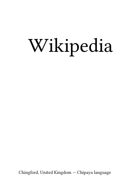Volume 1549, Chingford, United Kingdom --- Chipaya language