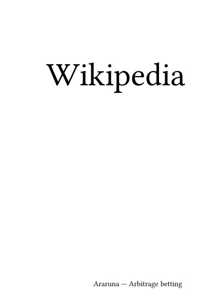 Volume 0829, Araruna --- Arbitrage betting