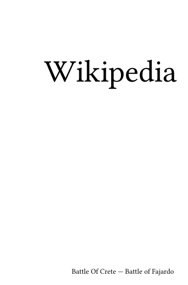 Volume 1047, Battle Of Crete --- Battle of Fajardo