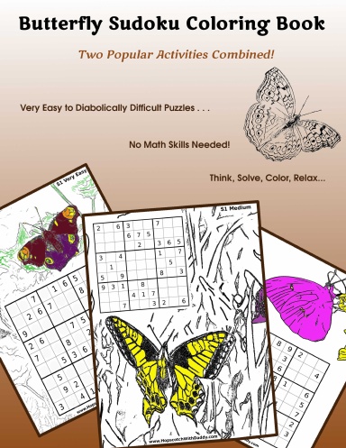 Butterfly Sudoku Coloring Book (lay-flat coil bound)