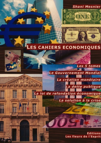 Les cahiers économiques ; Les 5 tomes ; Le Gouvernement Mondial ; La création monétaire ; La dette publique ; La loi de refondation économique ; La solution à la crise