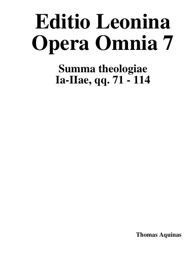 Aquinas: Opera omnia 07
