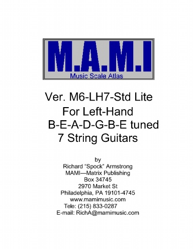 M.A.M.I. Musical Scales Atlas for Left-Hand B-E-A-D-G-B-E Tuned 7-String Guitars - Lite Version
