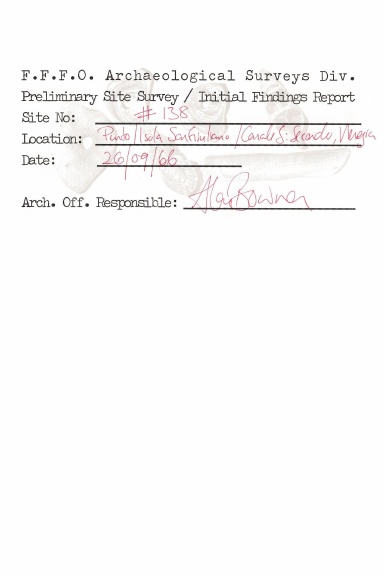 F.F.F.O. Archaeological Surveys Div: Report