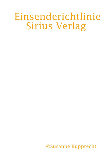 Einsenderichtlinie Sirius Verlag