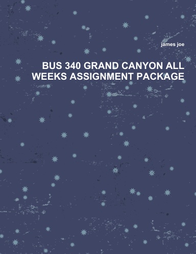 BUS 340 GRAND CANYON ALL WEEKS ASSIGNMENT PACKAGE