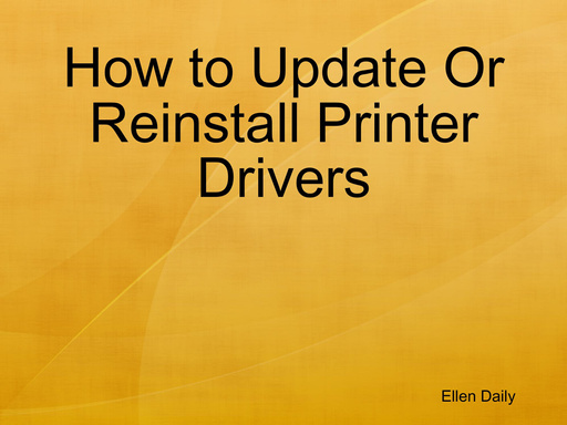 How to Update Or Reinstall Printer Drivers