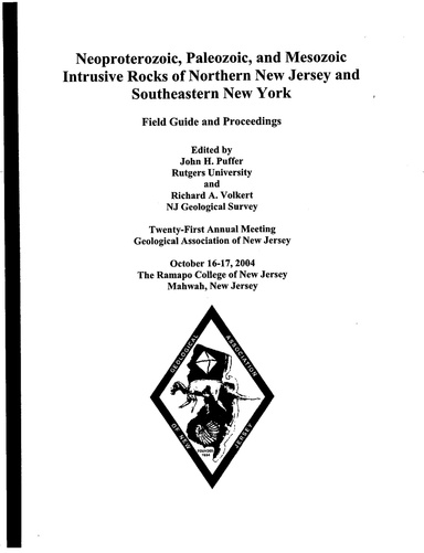 GANJ 21: Neoproterozoic, Paleozoic, and Mesozoic Intrusive Rocks of Northern New Jersey and Southeastern New York