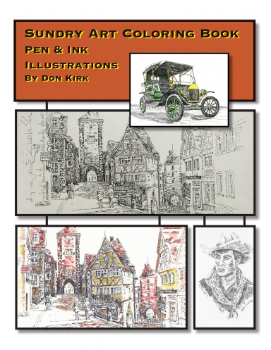 Sundry Art Coloring Book: Pen & Ink Illustrations By Don Kirk