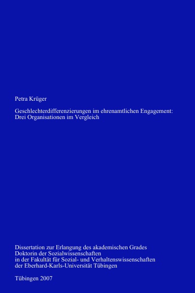 Geschlechterdifferenzierungen im ehrenamtlichen Engagemment: Drei Organisationen im Vergleich
